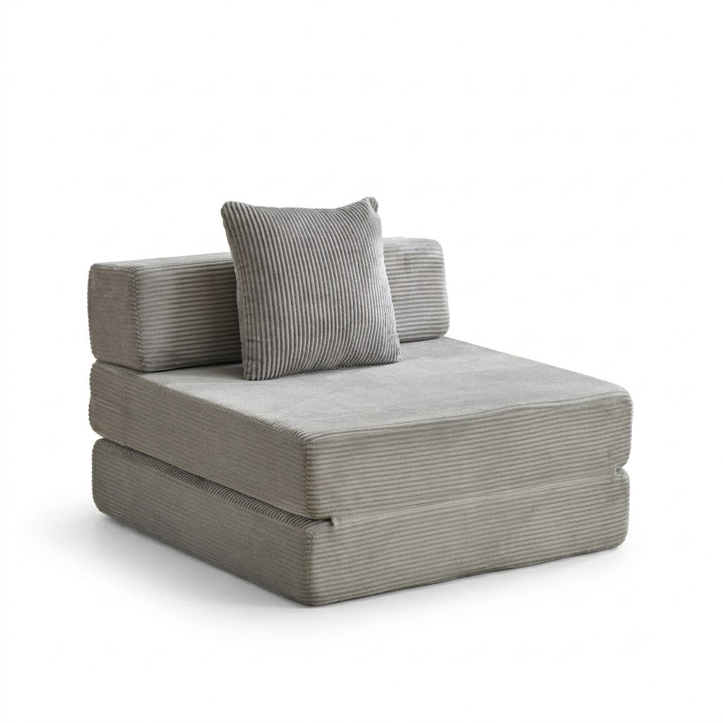 Canapé Lit Modulable Velours Côtelé Design | 1 Place Compact