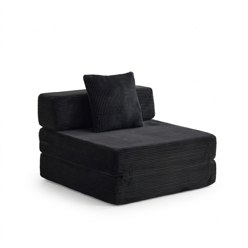 Canapé Lit Modulable Velours Côtelé Design | 1 Place Compact