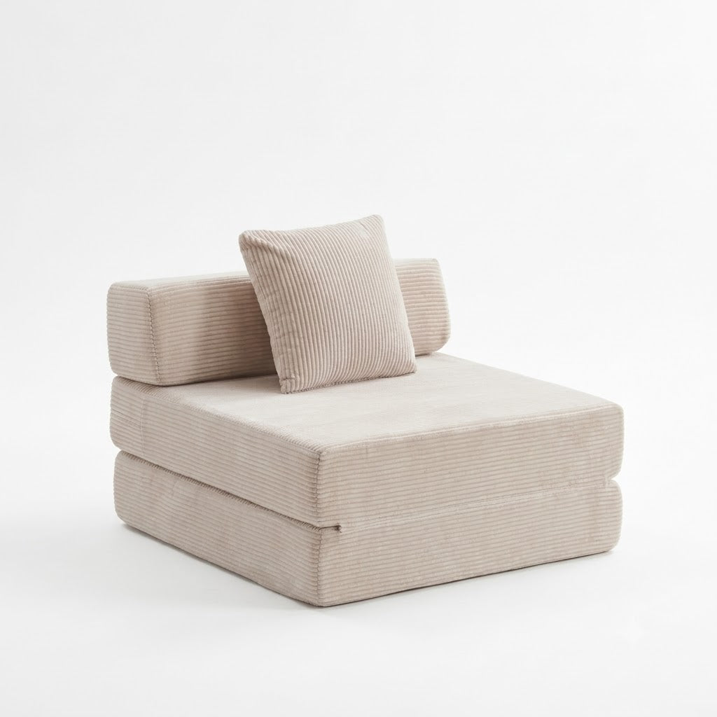 Canapé Lit Modulable Velours Côtelé Design | 1 Place Compact