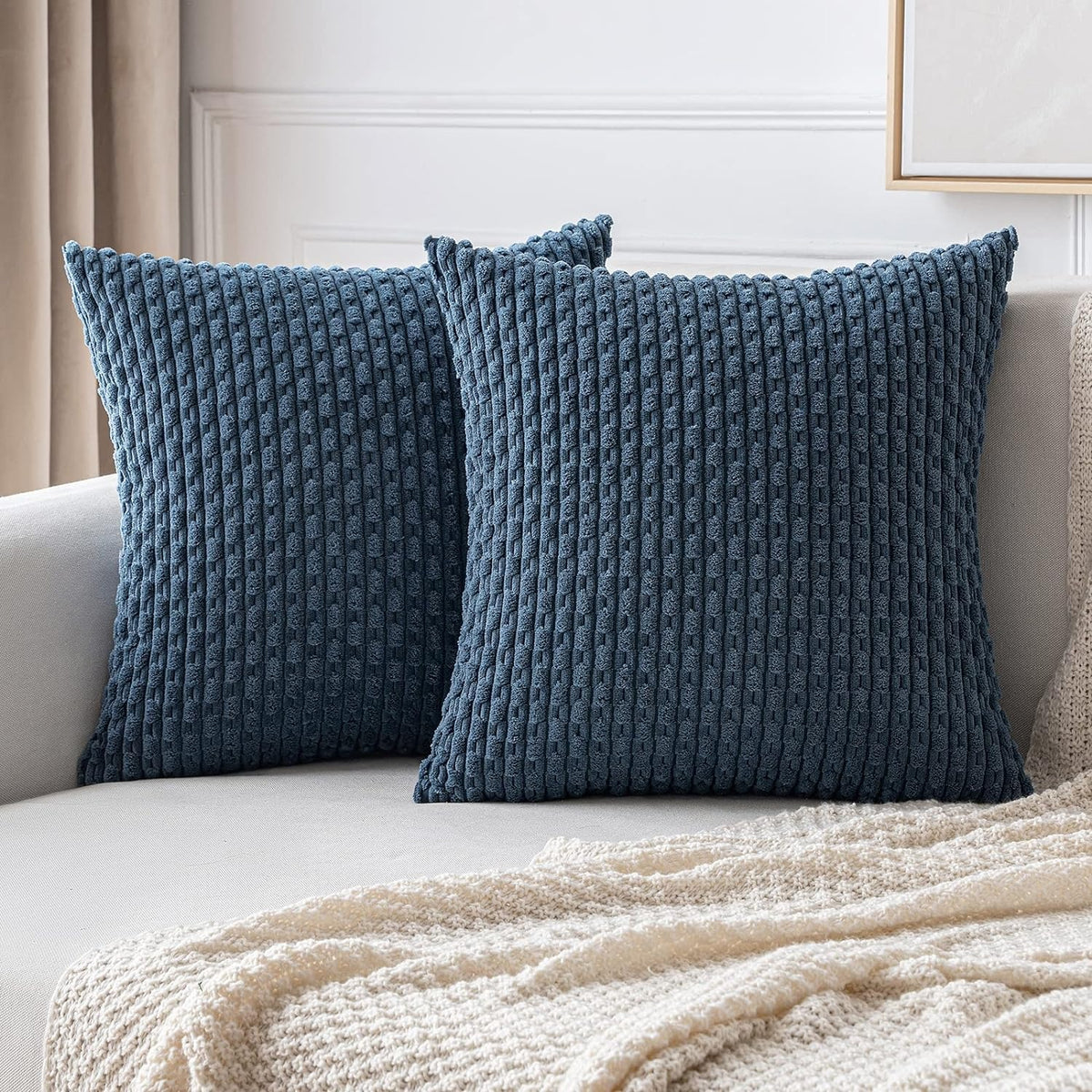 Housse de coussin 45x45 cm velours côtelé
