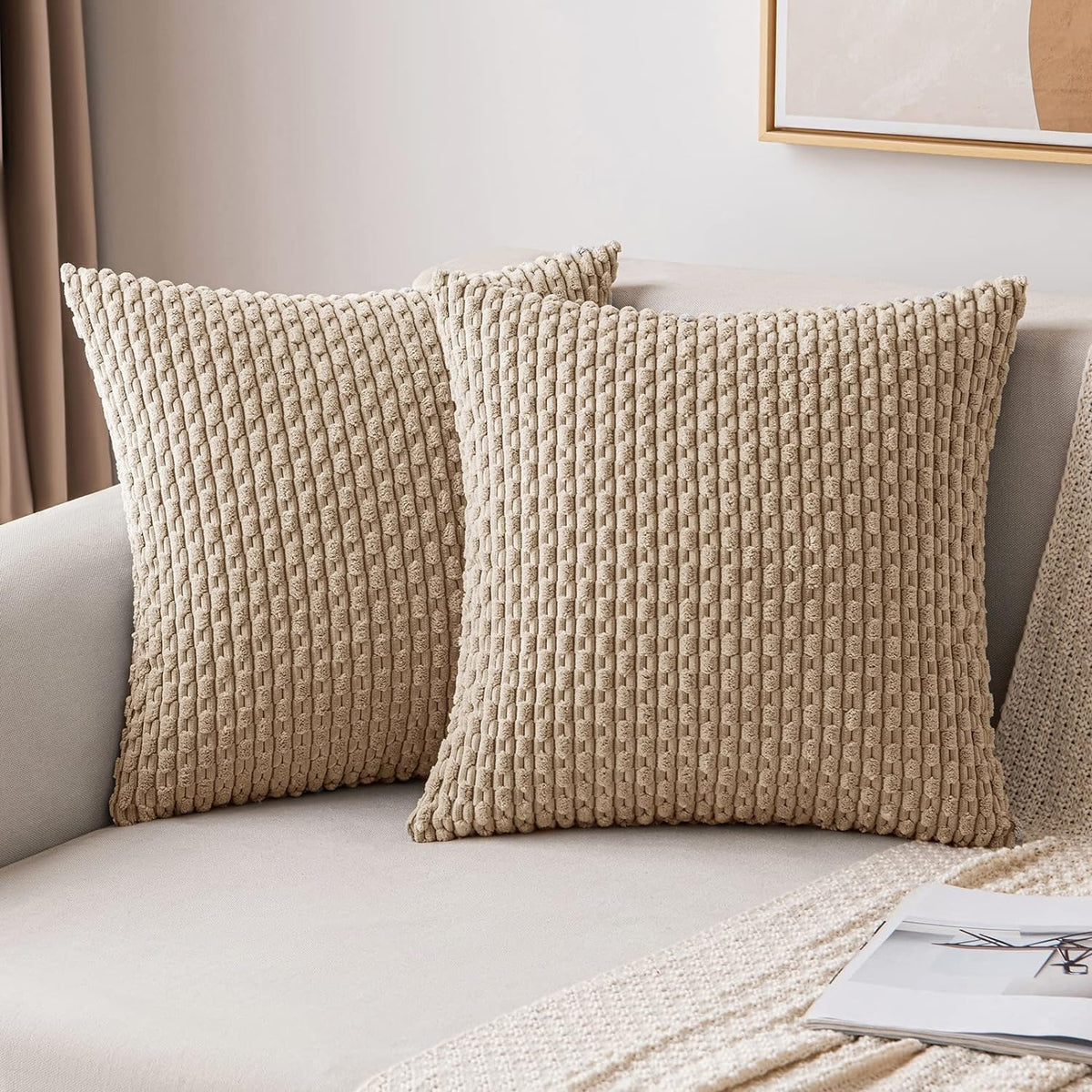 Housse de coussin 45x45 cm velours côtelé