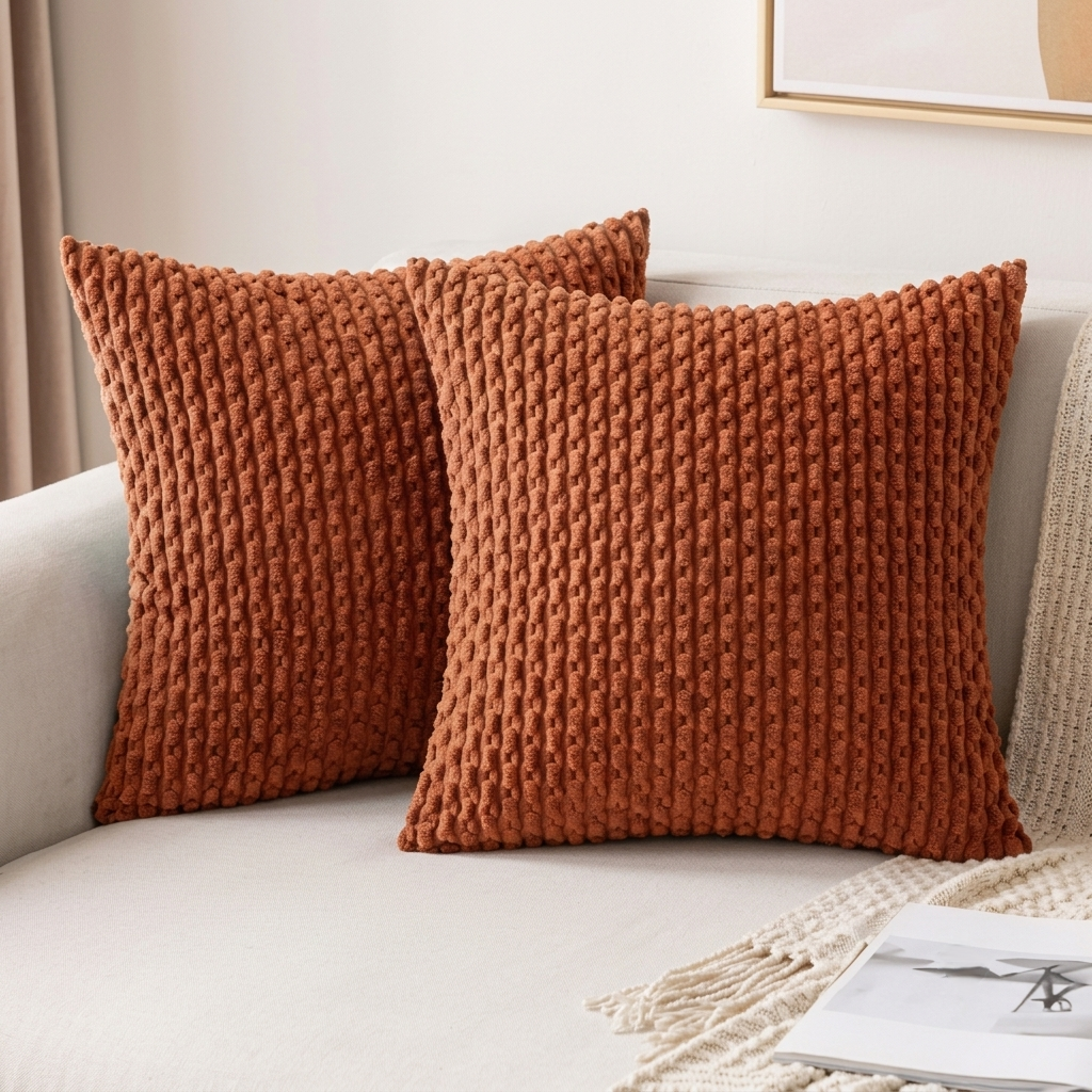 Housse de coussin 45x45 cm velours côtelé