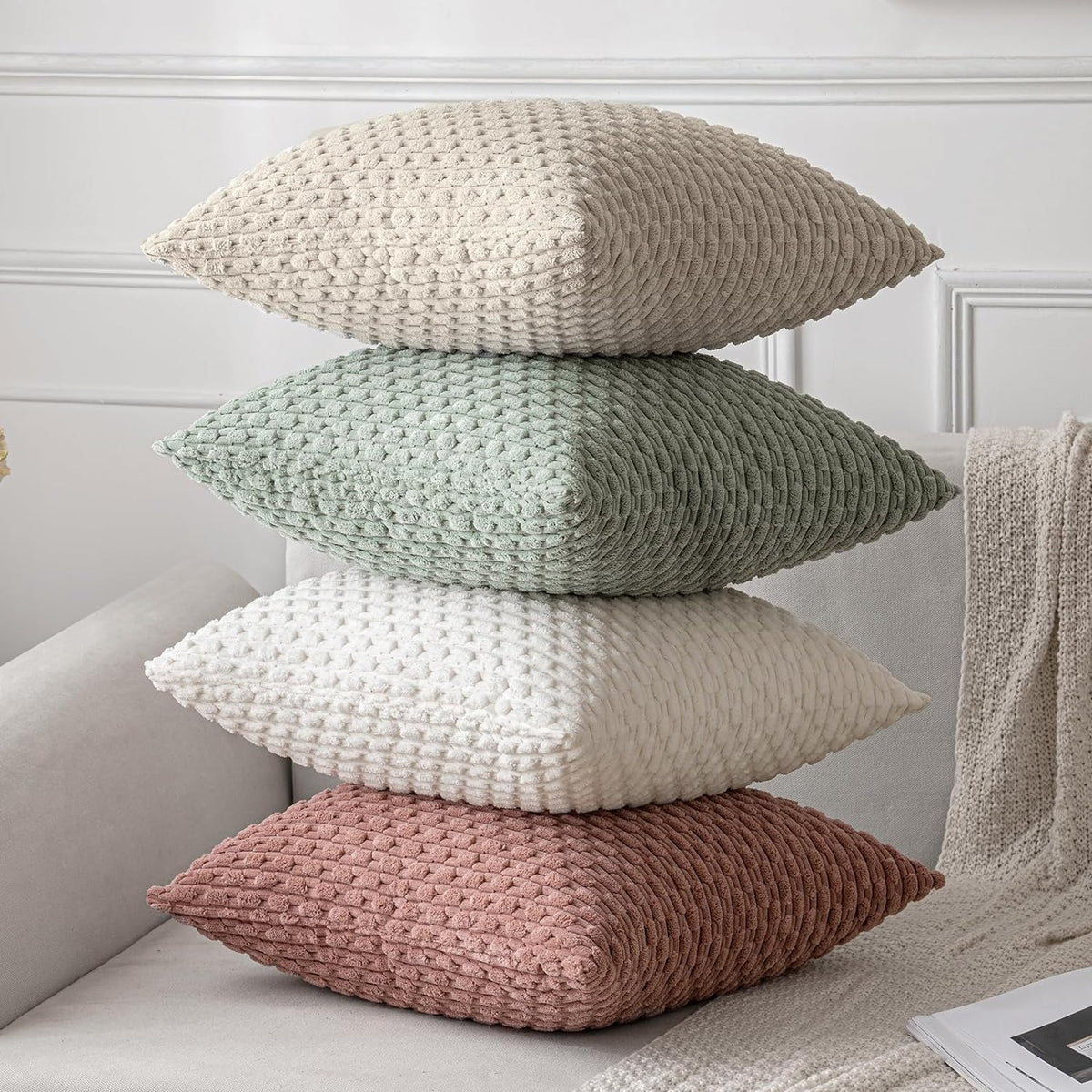 Housse de coussin 45x45 cm velours côtelé