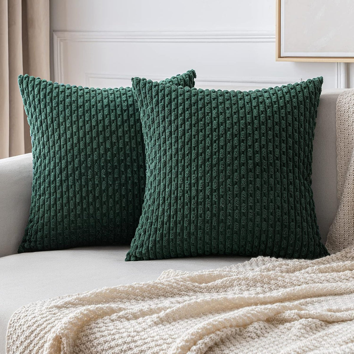 Housse de coussin 45x45 cm velours côtelé