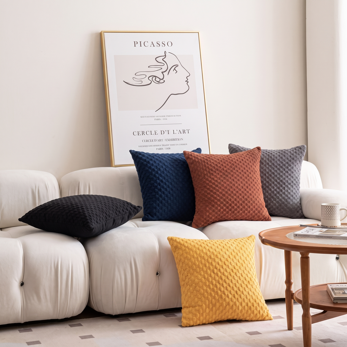 Housse de coussin 45x45 cm velours côtelé